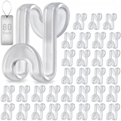 100Pcs Space Saving Hanger Hooks, Plastic Hanger Connector Hooks Black