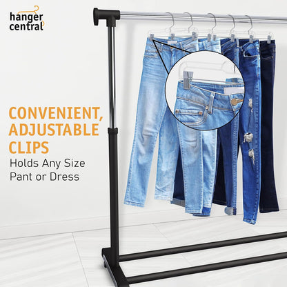 14 Inch Clear Pants Hangers, 12 Pack